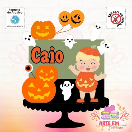 Arquivo Corte: Topo de Bolo Baby Halloween 04