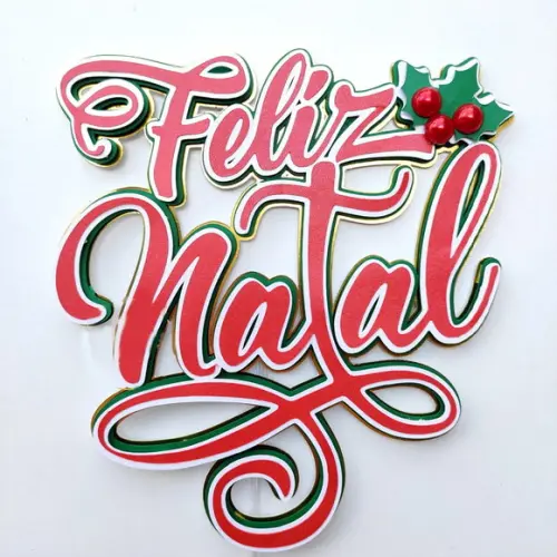 Arquivo Corte: Topo de Bolo Feliz Natal 055