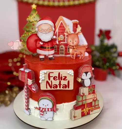 Arquivo Corte: Topo de Bolo Feliz Natal 090