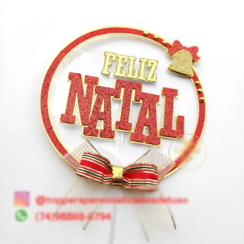 Arquivo Corte: Topo de Bolo Feliz Natal Circular