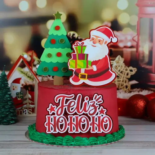 Arquivo Corte: Topo de Bolo Feliz Natal Hohoho