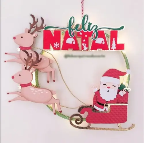Arquivo Corte: Topo de Bolo Feliz Natal Papai Noel