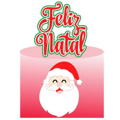 Arquivo Corte: Topo de Bolo Feliz Natal Papai Noel 088