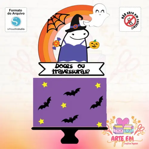 Arquivo Corte: Topo de Bolo Flork Halloween