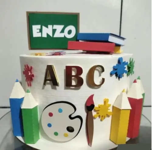 Arquivo Corte: Topo de Bolo Formatura Abc 3d