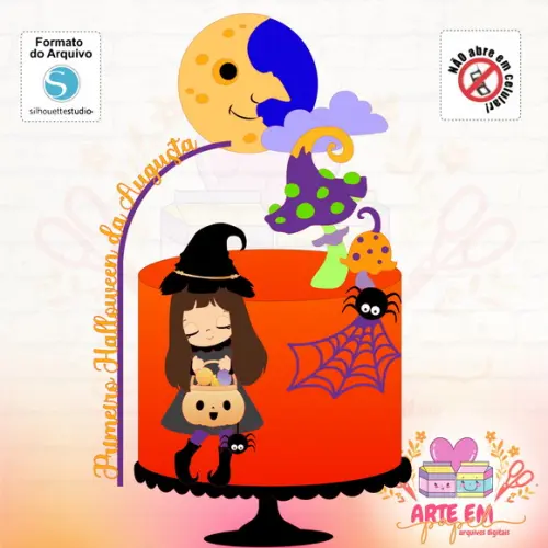 Arquivo Corte: Topo de Bolo Halloween
