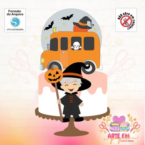 Arquivo Corte: Topo de Bolo Halloween