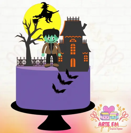 Arquivo Corte: Topo de Bolo Halloween 01