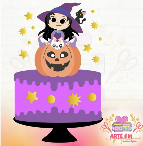 Arquivo Corte: Topo de Bolo Halloween 007