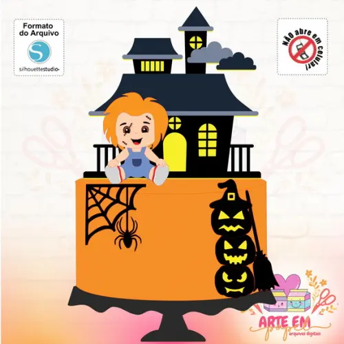 Arquivo Corte: Topo de Bolo Halloween 100