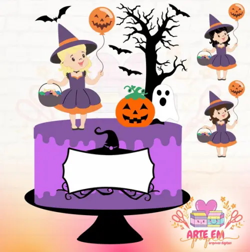 Arquivo Corte: Topo de Bolo Halloween 100