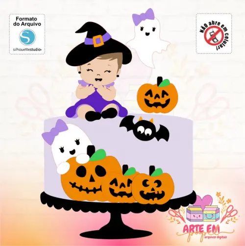 Arquivo Corte: Topo de Bolo Halloween 100
