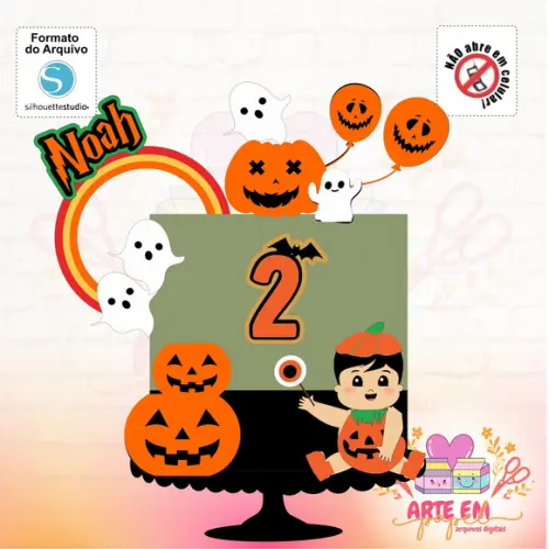 Arquivo Corte: Topo de Bolo Halloween 100