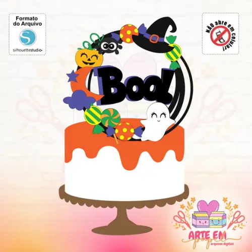 Arquivo Corte: Topo de Bolo Halloween