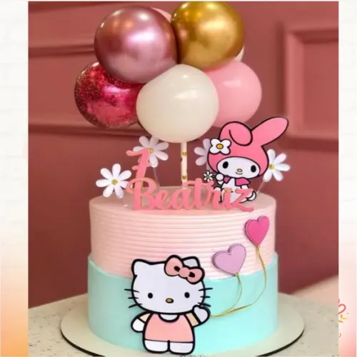 Arquivo Corte: Topo de Bolo Hello Kitty Camadas