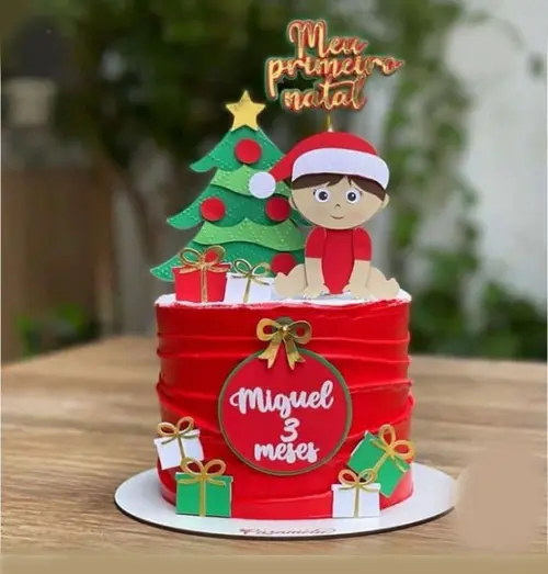Arquivo Corte: Topo de Bolo Meu 1º Natal Menino Baby 098