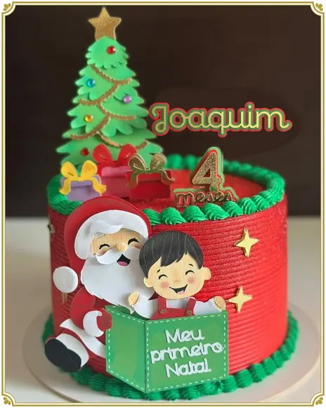 Arquivo Corte: Topo de Bolo Meu 1º Natal Menino Baby