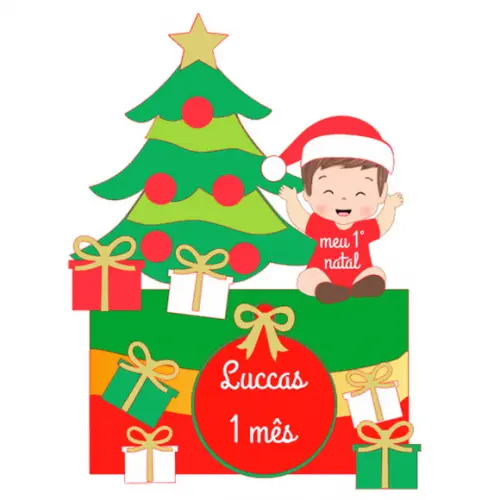 Arquivo Corte: Topo de Bolo Meu Primeiro Natal Menino 05