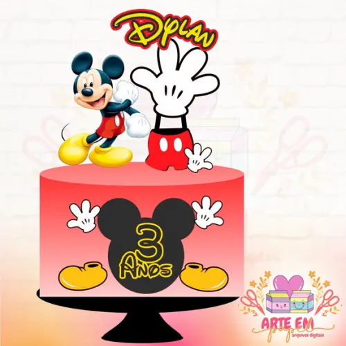 Arquivo Corte: Topo de Bolo Mickey