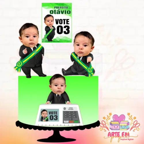 Arquivo Corte: Topo de Bolo Mini Prefeito 02