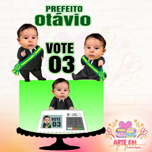 Arquivo Corte: Topo de Bolo Mini Prefeito 03