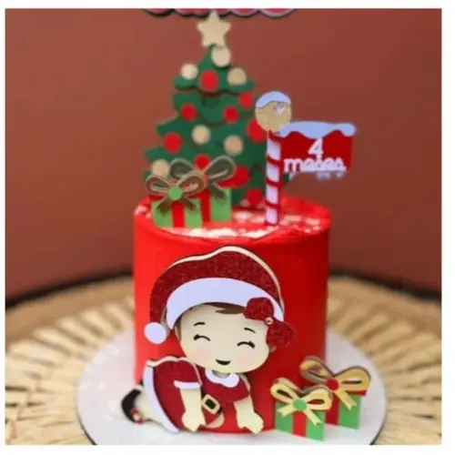 Arquivo Corte: Topo de Bolo Natal Baby Menina 071