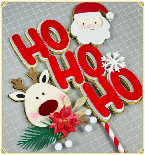 Arquivo Corte: Topo de Bolo Natal Hohoho