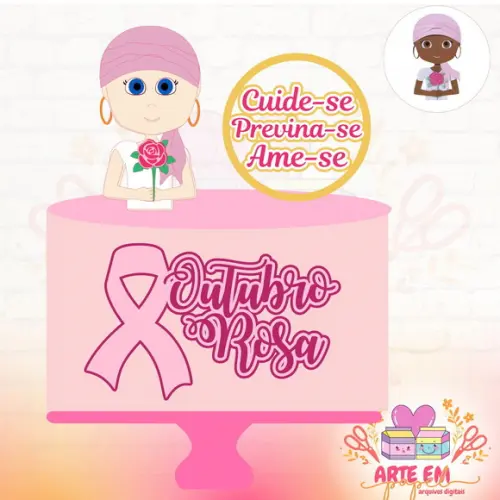 Arquivo Corte: Topo de Bolo Outubro Rosa