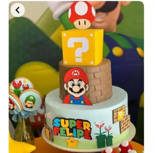 Arquivo Corte: Topo de Bolo Super Mário Bros