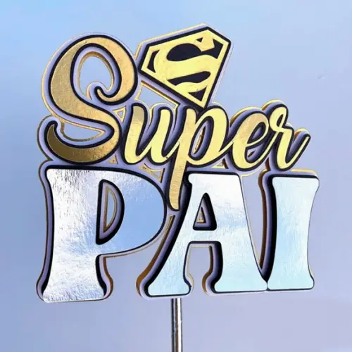 Arquivo Corte: Topo de Bolo Super Pai 03