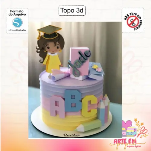 Arquivo Corte: Topo Formatura Abc Menina