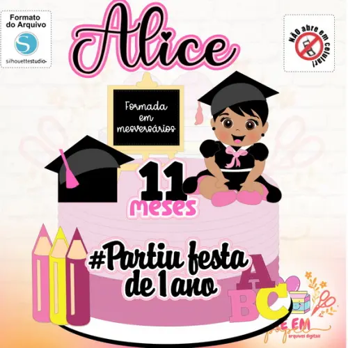 Arquivo Corte: Topo Formatura Mesversario Menina 02