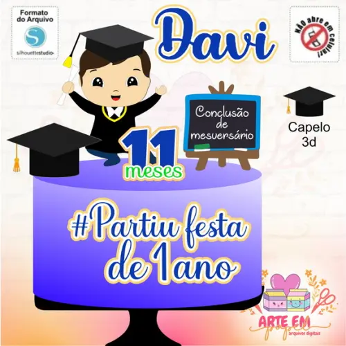 Arquivo Corte: Topo Formatura Mesversario Menino