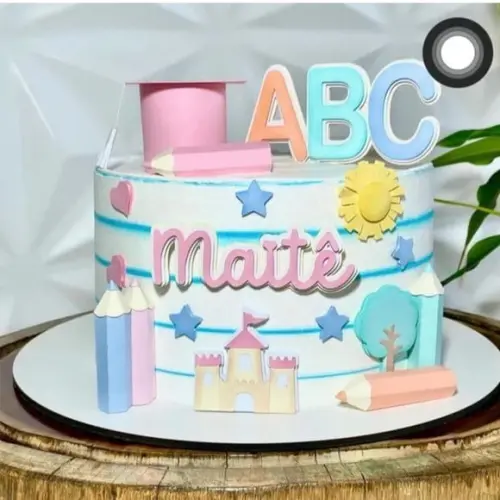 Arquivo Corte:topo de Bolo Formatura Menina Abc
