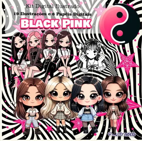 Arquivo de Corte: Kit Digital Black Pink