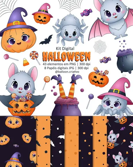 Arquivo de Corte: Kit Digital Halloween