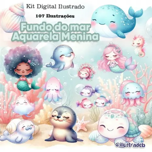 Arquivo de Corte: Kit Digital Fundo do Mar 001