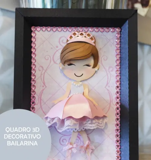 Arquivo de Corte: Quadro 3d Bailarina 001