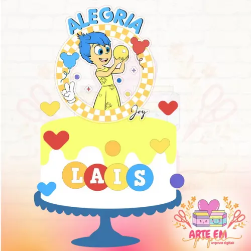 Arquivo de Corte: Topo de Bolo Alegria Divertidamente 01