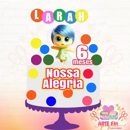 Arquivo de Corte: Topo de Bolo Alegria Divertidamente 04