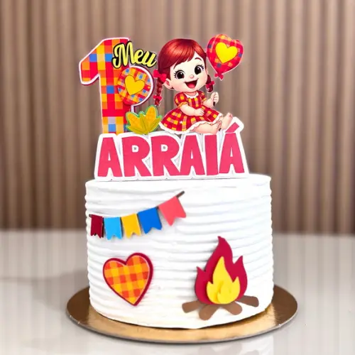 Arquivo de Corte: Topo de Bolo Arraia Menina