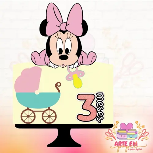 Arquivo de Corte: Topo de Bolo Baby Minnie