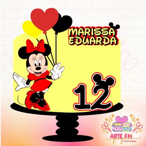 Arquivo de Corte: Topo de Bolo Baby Minnie Vermelha 05