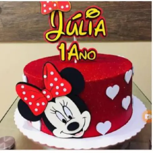 Arquivo de Corte: Topo de Bolo Baby Minnie Vermelha 03