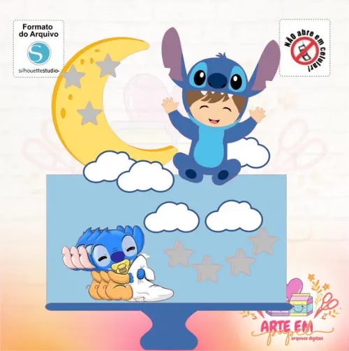 Arquivo de Corte: Topo de Bolo Baby Stitch