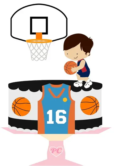 Arquivo de Corte: Topo de Bolo Basquete 004