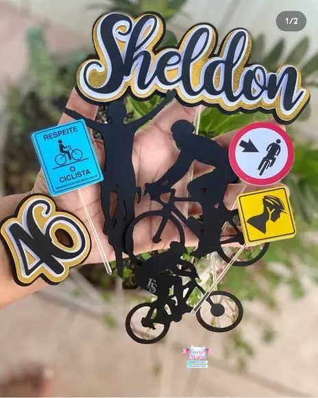 Arquivo de Corte: Topo de Bolo Bicicleta 005