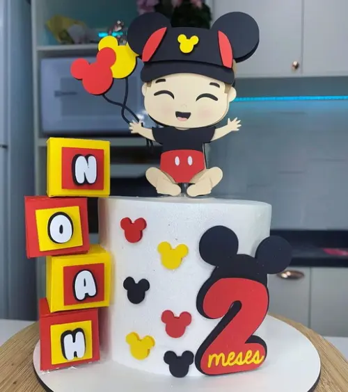 Arquivo de Corte: Topo de Bolo Bebê Menino Mickey 012