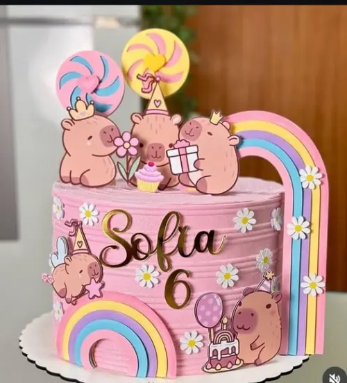 Arquivo de Corte: Topo de Bolo Capivara Cute