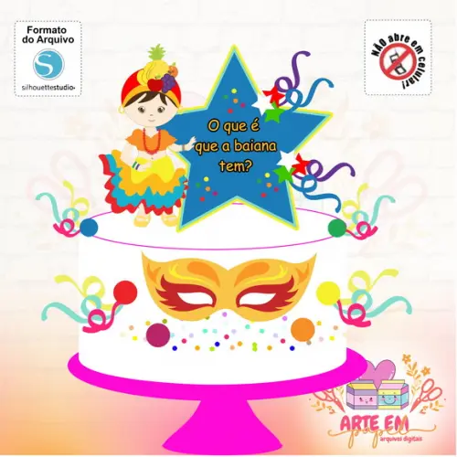 Arquivo de Corte: Topo de Bolo Carnaval 006